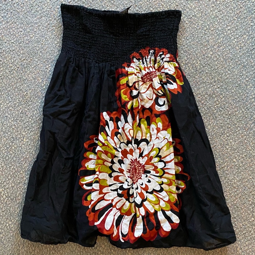 Plaza Gold Strapless Hawaiian Dress